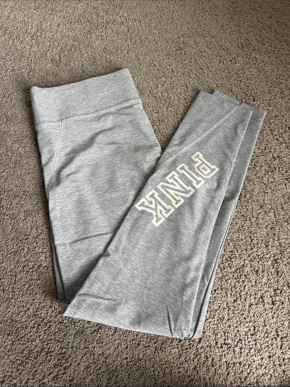 PINK Victoria's Secret Light Heather Gray Logo Leggings